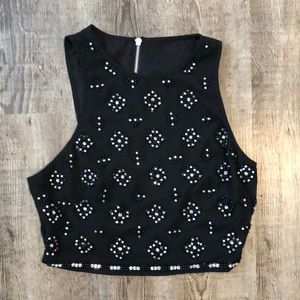 Topshop Beaded Crop Top